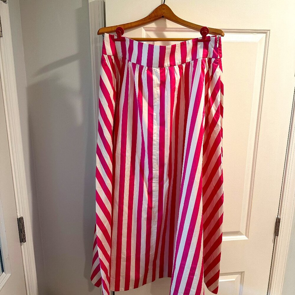 Boden Pink/White Striped Maxi Skirt (size 12R)